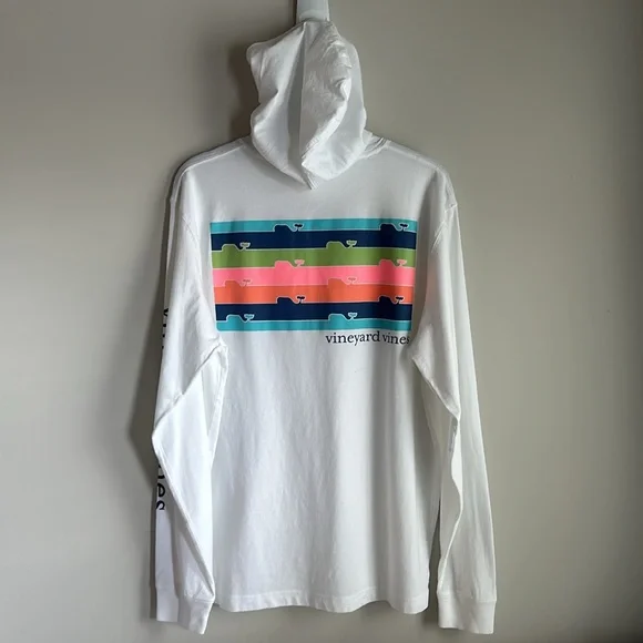 Vineyard Vines Long Sleeve Hoodie T-Shirt with Graphic on Back and Sleeve - Picture 4 of 4